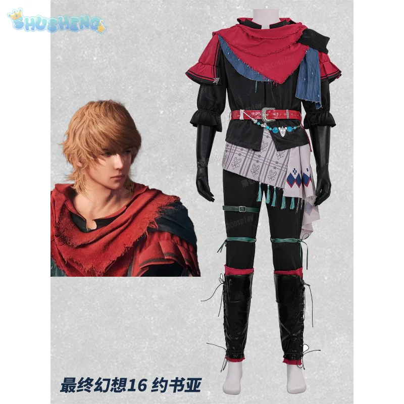 

FF16 Joshua rosfield Cosplay Costume Final Fantasy XVI Men cloaks pants shoe covers gloves belts Halloween carnival uniform