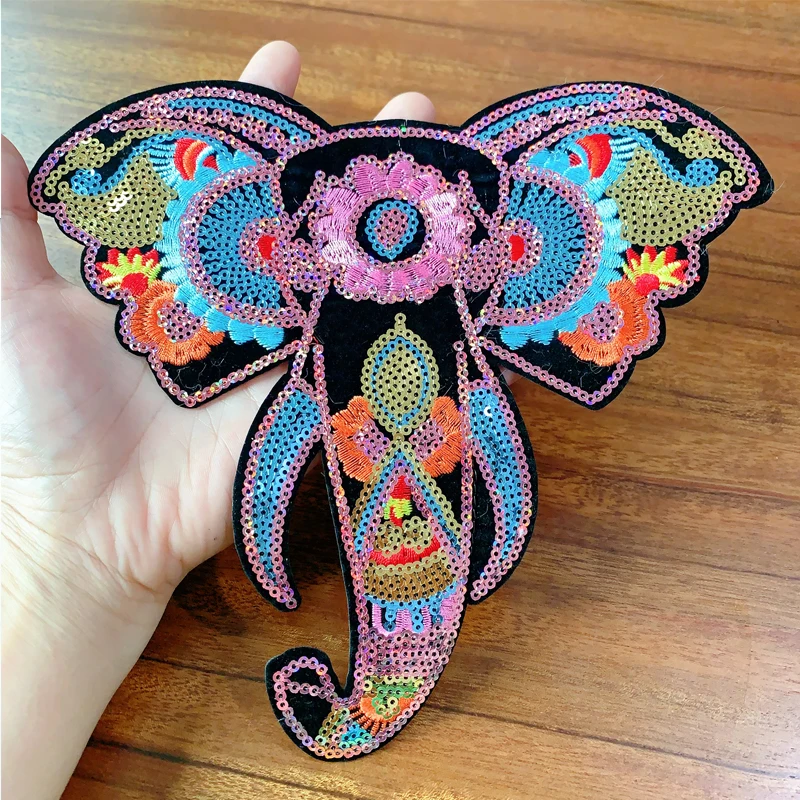 1PCS Elephant Embroidery Patch Cartoon Animal Embroidery Sticker DIY Embroidery Ironing Patch