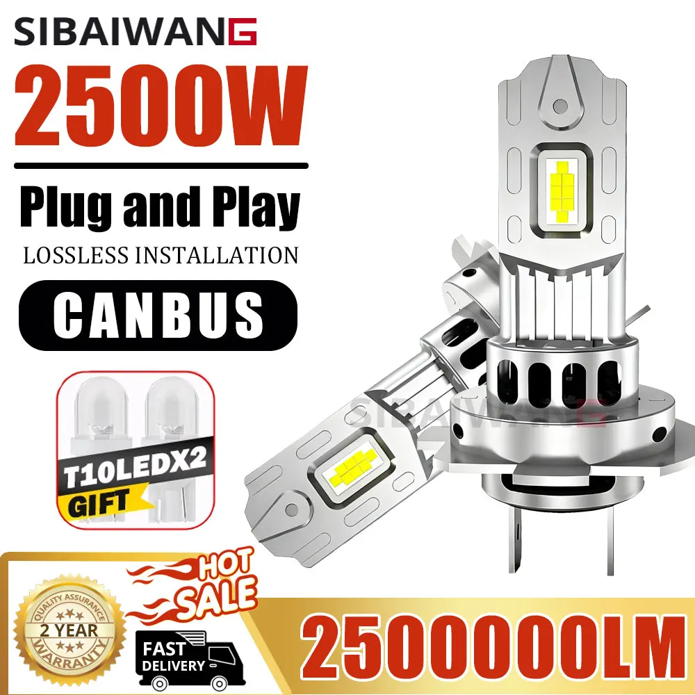 

H7 LED Headlight H4 Bi LED Bulbs for Car CANBUS Lights1:1 Mini Size Car Headlight Turbo Fan 6000K Bright White h7 Auto LED Lamps