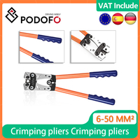 Podofo HX-50B  Crimping Plier 6-50mm² AWG 10-1/0 Tube Terminal Crimper Hex Crimp Tool Battery Cable Lug Cable Hand Tools