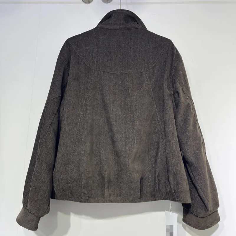 ANJY Spring Autumn New Women American Style Retro Zipper Pocket Turn-down Collar Denim Jacket Trendy Loose Versatile Coat A25219