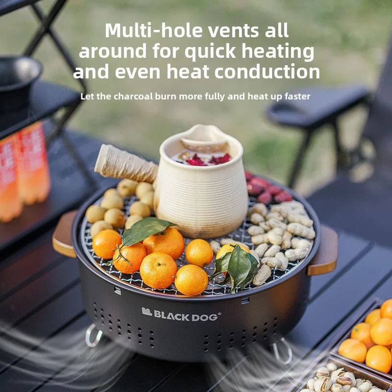 

Naturehike BLACKDOG Charcoal Barbecue Camping Oven Rack Removable Iron Tabletop Grill Outdoor Round Stainless Steel BBQ Stove