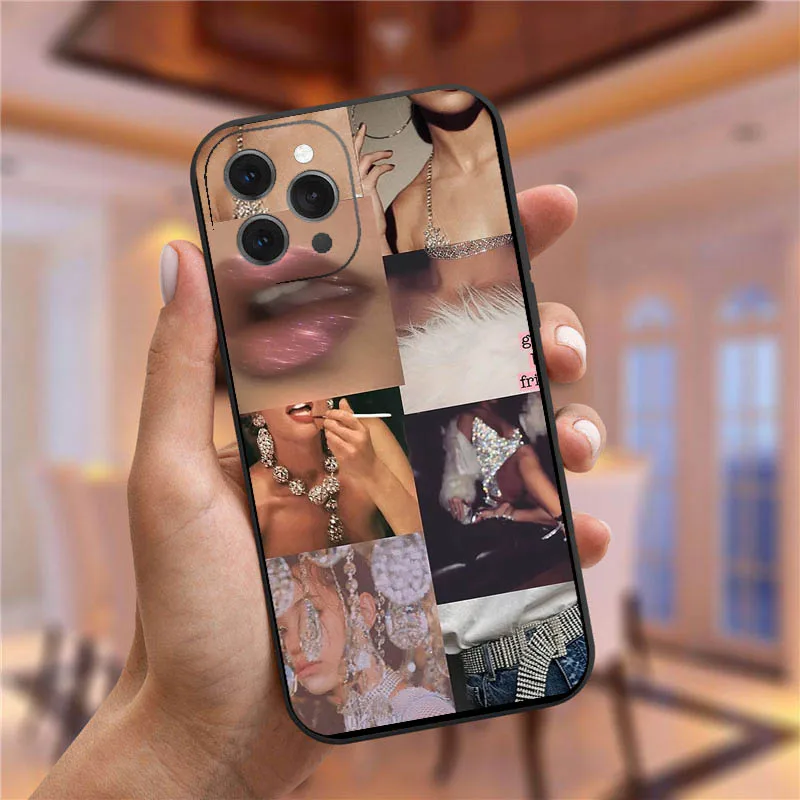 Fashion Girls Phone Case for iPhone 15 14 13 12 11 Pro Max Case Coque for iPhone XR X XS Mini SE 7 8 Plus Cover Shockproof Funda