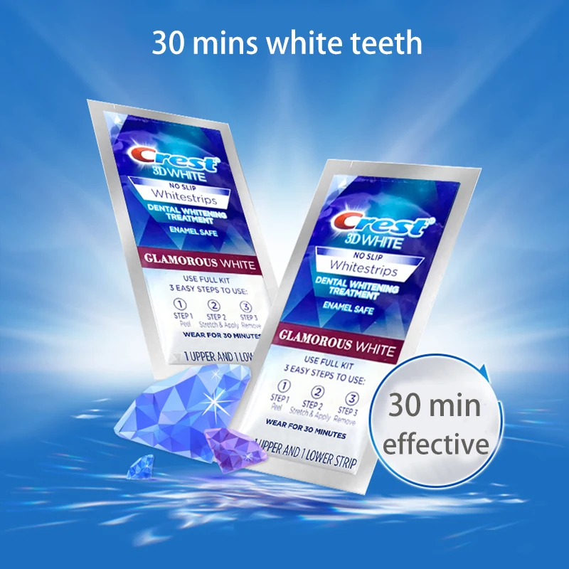 Crest 3D Glamorous Whitestrips - Professional Effects teeth whitening Dental White Kit 30 Minutes White Teeth no Pain