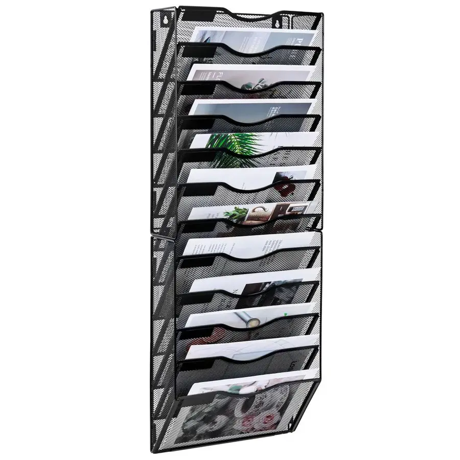

File Holder, 12 Pockets Hanging File Folder, Paper Organizer Storage, Document Rack, Mail Holder, Magazine Rack, Wall Organizer