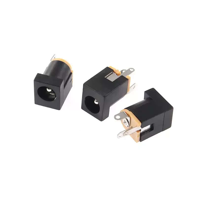 10Pcs DC-012 DC Power Jack Socket 5.5*2.1mm 180° Vertical DIP Connector 3-Pin Panel Mount