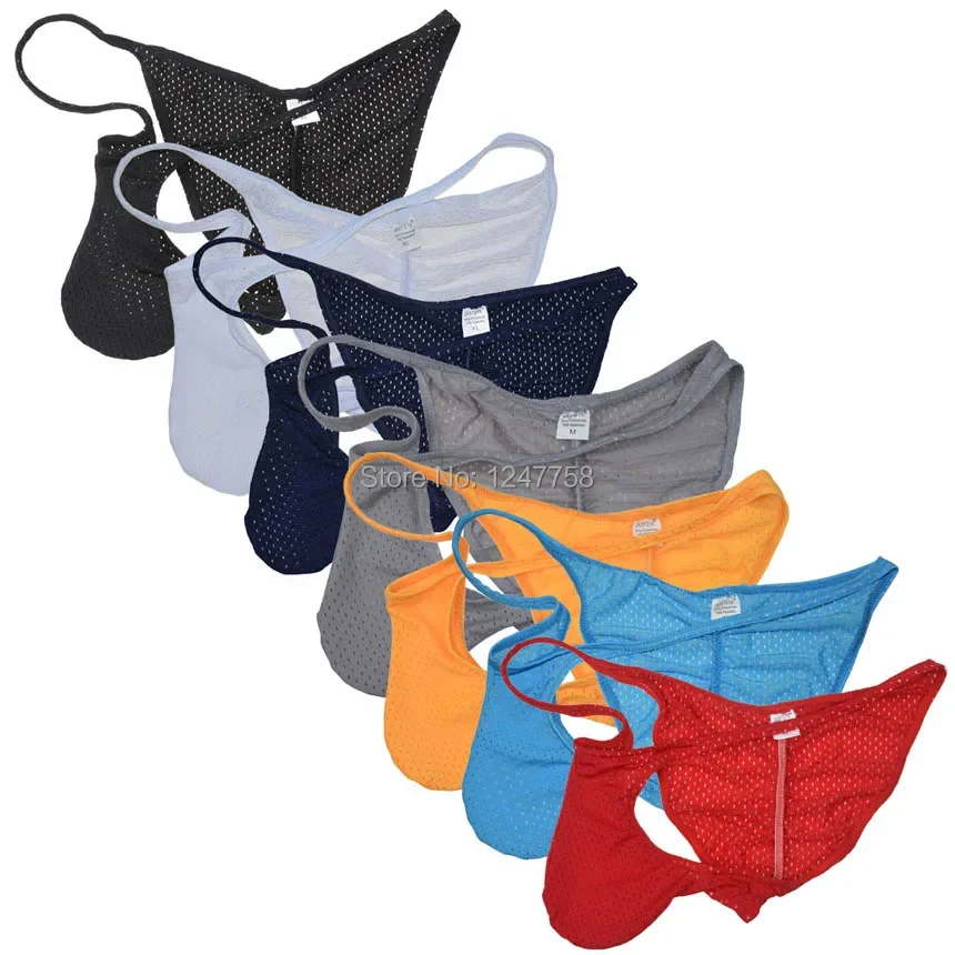 

Sexy Men Underwear Breathing Hole Bikinis Breathable Nylon Briefs Low Waist Bulge Pouch Underpants