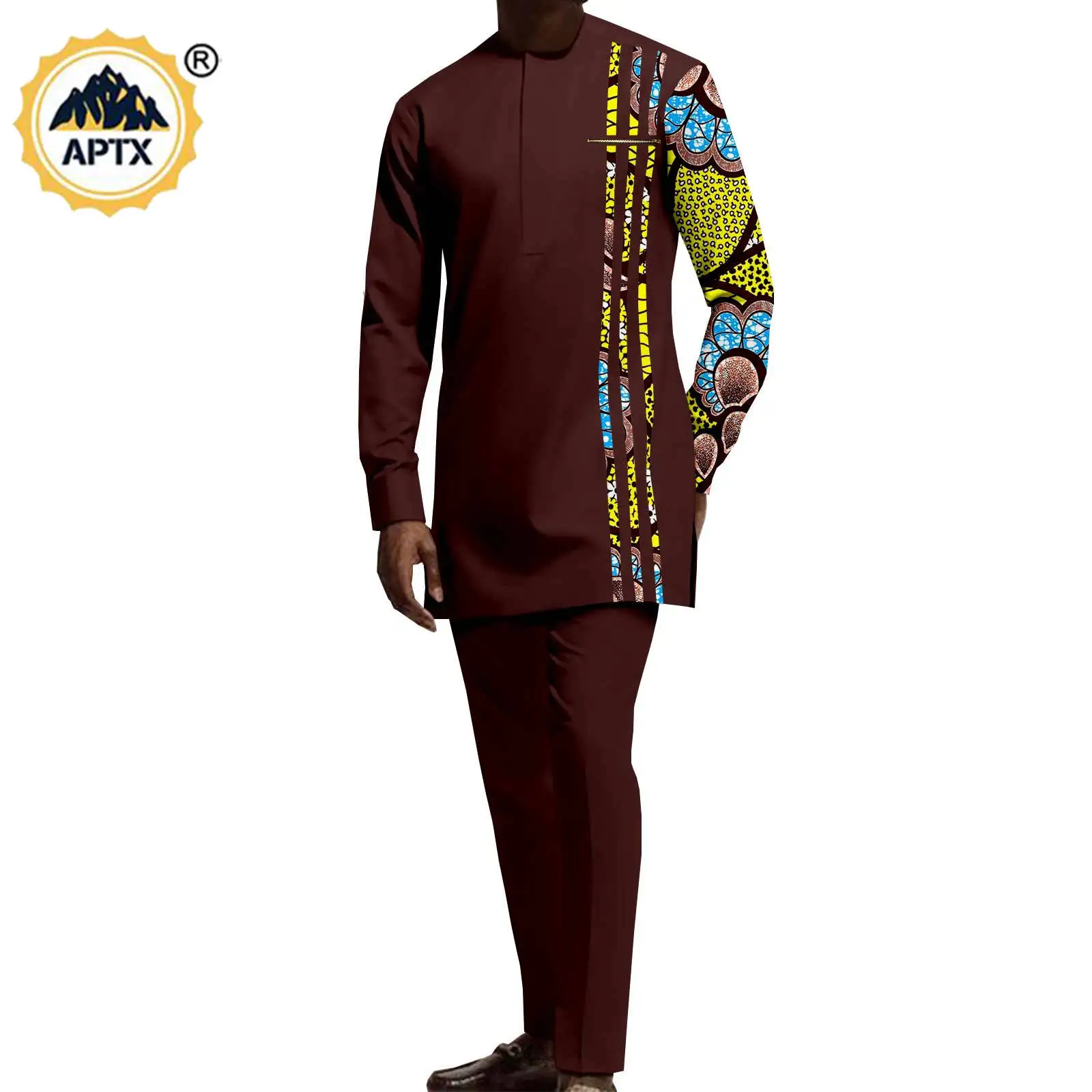 Matching Couple Outfits Men Shirts and Pants Sets Dashiki African Dresses for Women Top and Split Skirts for Wedding Y23C006
