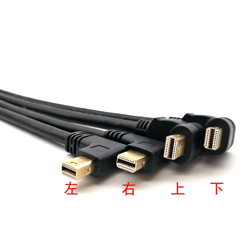 MINI Displayport 90 درجة خط تمديد الكوع العلوي والسفلي والأيمن Mini dp ذكر إلى أنثى dp كبيرة إلى 30 سنتيمتر