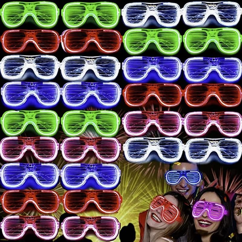 

1/10/20pcs Light Up LED Glasses 5 Colors Luminous Glasses Glow in The Dark Birthday Bachelorette Party Favor Neon Glasses Props