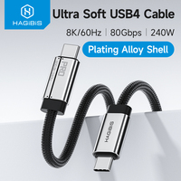 Hagibis USB C to USB C Full Function Cable Super Soft USB4 80Gbps 8K 240W Fast Charging Cord for Thunderbolt 4/5 iPhone Laptop