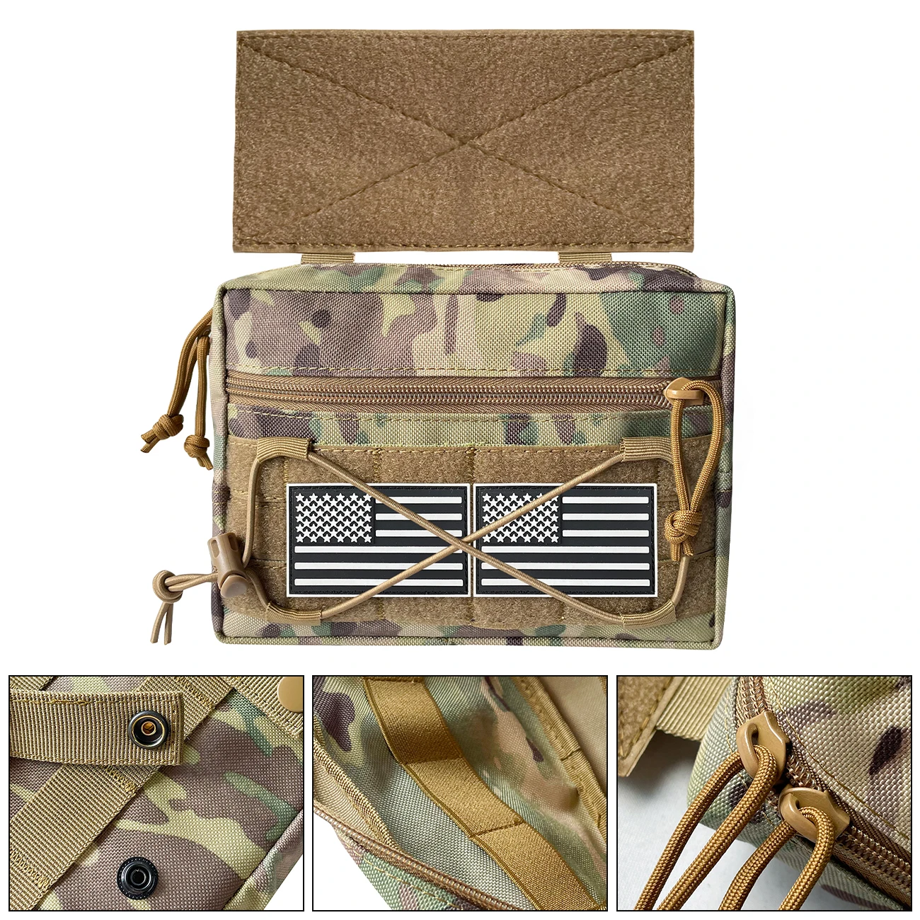 Outdoor vest expansion lower abdominal bag backpack vest accessory bag elastic rope design zipper closure miscellaneous bag