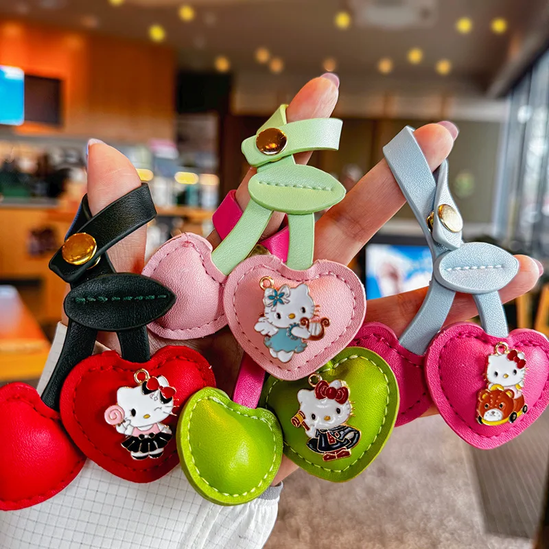 

Kawaii Sanrio Hello Kitty красочный вишневый милый рюкзак кулон мультяшный брелок креативные аксессуары на молнии подарок на день рождения для девочки