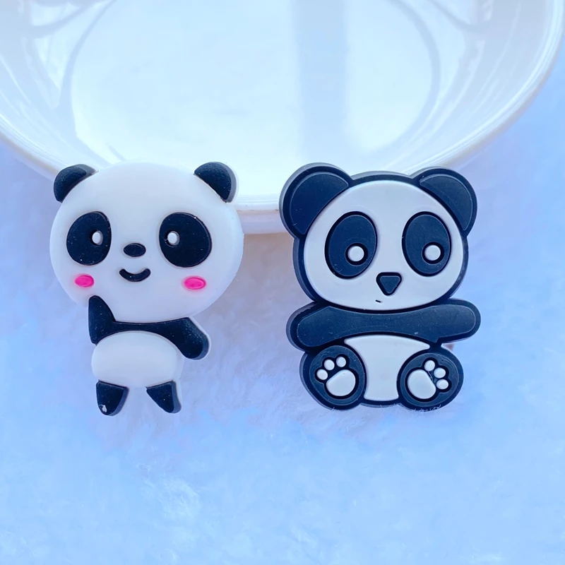 10/20pcs Cute  Cartoon Panda PVC Flexible Glue Flat Back DIY Scrapbook Embellishment Phone Craft Decoration J77