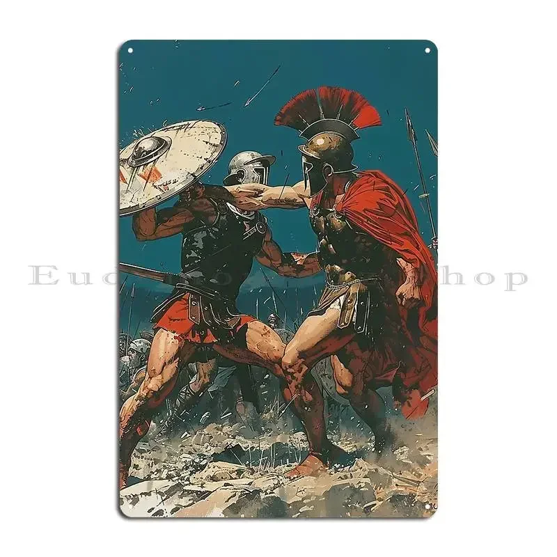 Clash Of Titans Epic Spartan Duel Metal Plaque Poster Cinema Poster Plaques Design Cave Tin Sign Poster