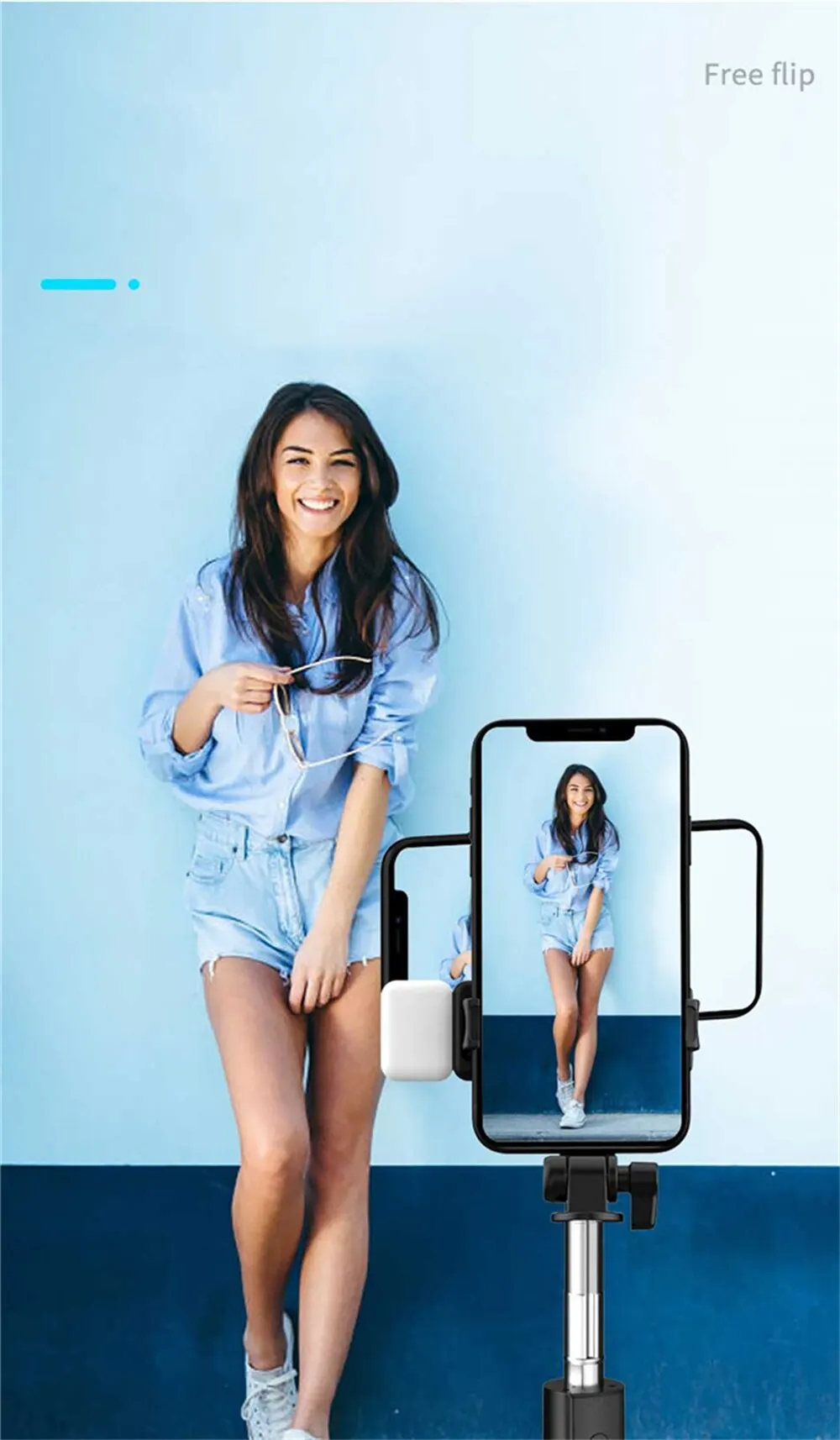 Wireless Selfie Stick Retractable Multifunctional Mini Tripod Holder With LED Fill Light Bluetooth Remote Shutter For Shoot Vlog