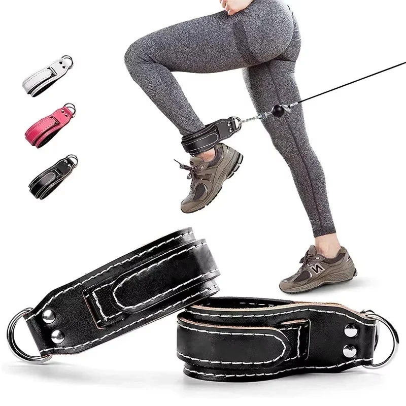 Leder-Knöchelriemen, verstellbar, für Kabelzugmaschinen, Heimfitness, Fußwiderstandstraining, Beinkraft, Bodybuilding