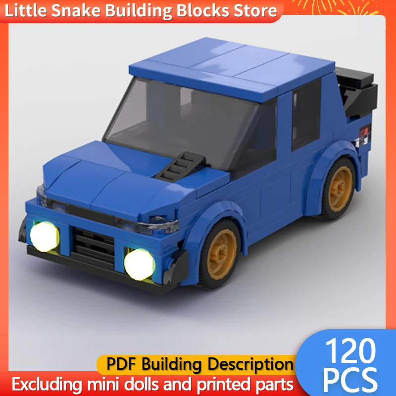 Speed Racing Car Model MOC Building Bricks Blue Rally Race Car Modular Technology Gifts Holiday Assemble Children Toys Suit