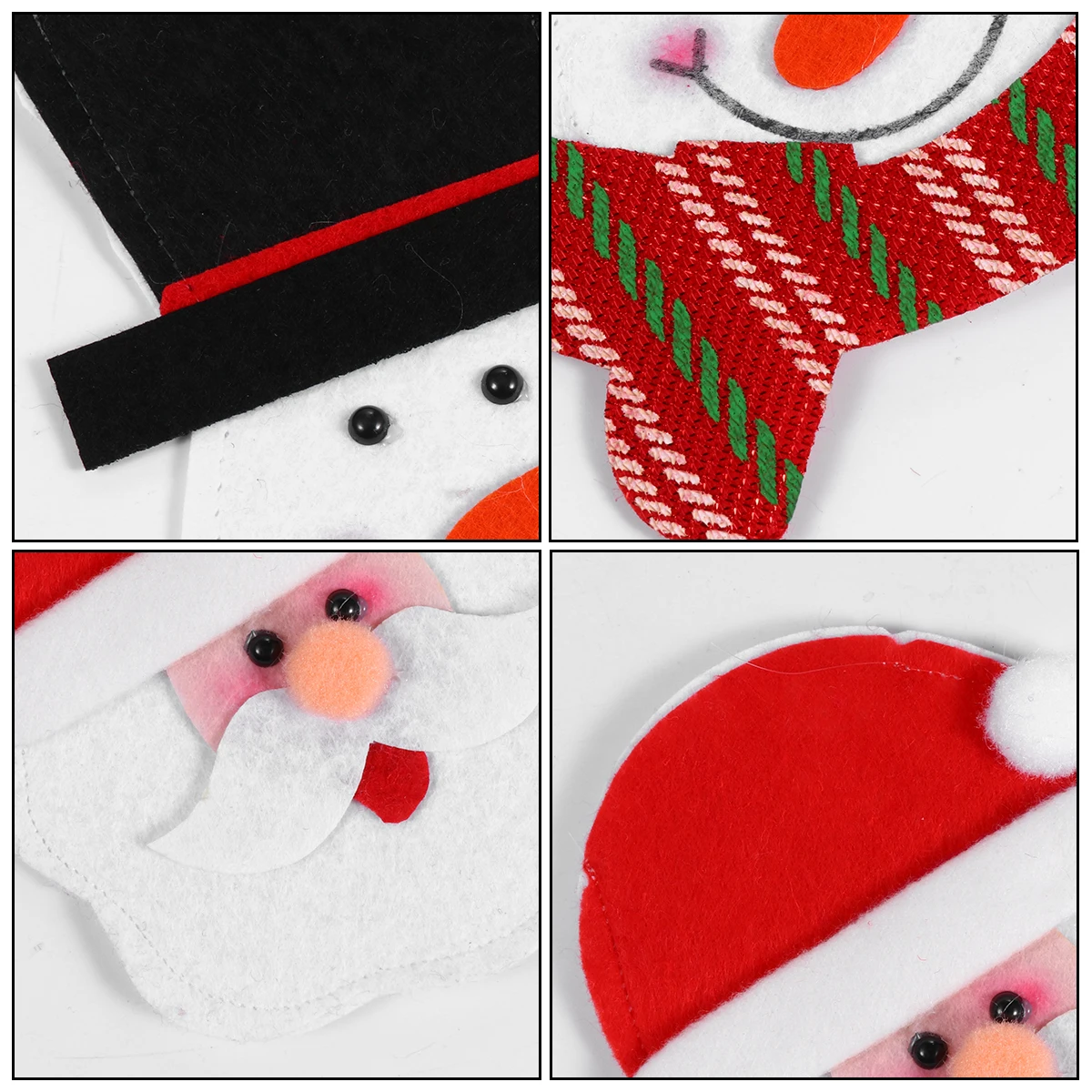 

2 Pcs Cutlery Bag Christmas Decor Xmas Tableware Santa Knives Fork Cover Knife and Snowman Silverware Holder Non-woven Fabric
