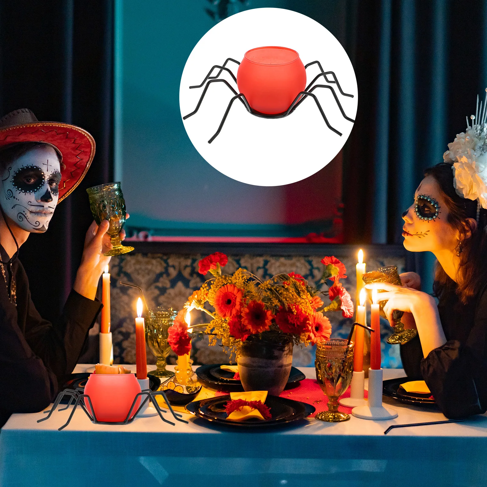 

Holder Exquisite Halloween Table Decoration Sturdy Glass Material for Living Room Bedroom Kitchen No Wax Drip