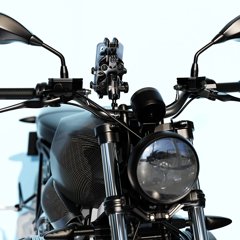 Motorcycle Phone Holder Anti-Shake Anti-Theft Motorcycle Phone Mount Adjustable Navigation Bracket