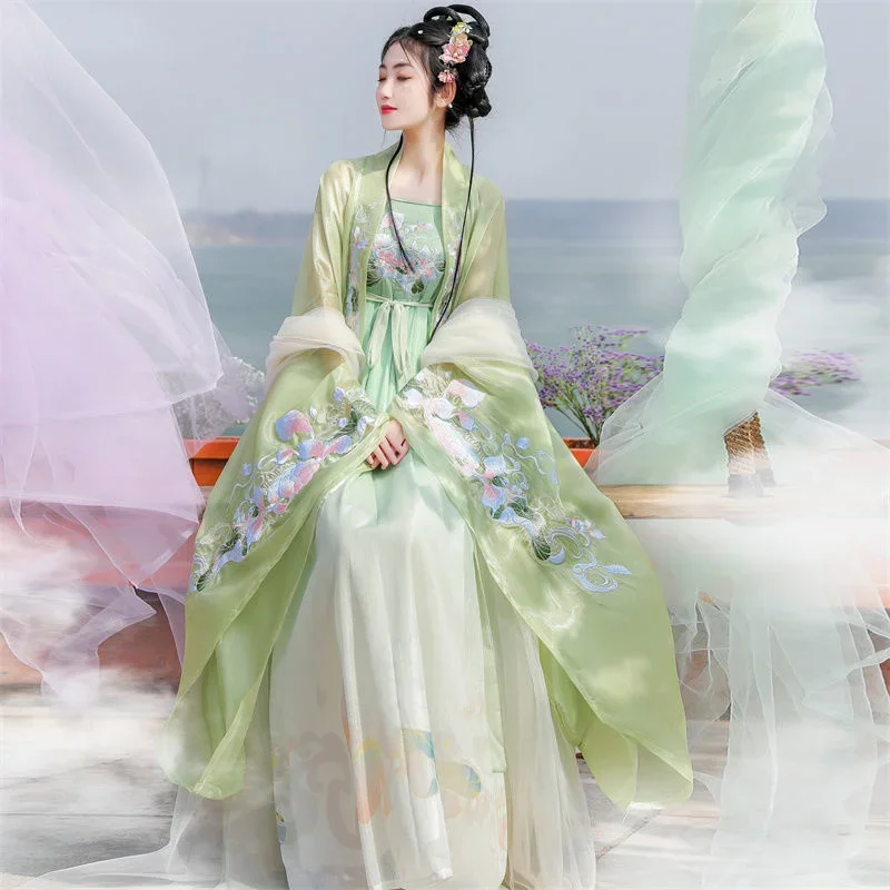 Vestido Hanfu para mujer, conjunto tradicional Hanfu de la dinastía Tang china, disfraz de Cosplay femenino, vestido de verano, ropa Hanfu