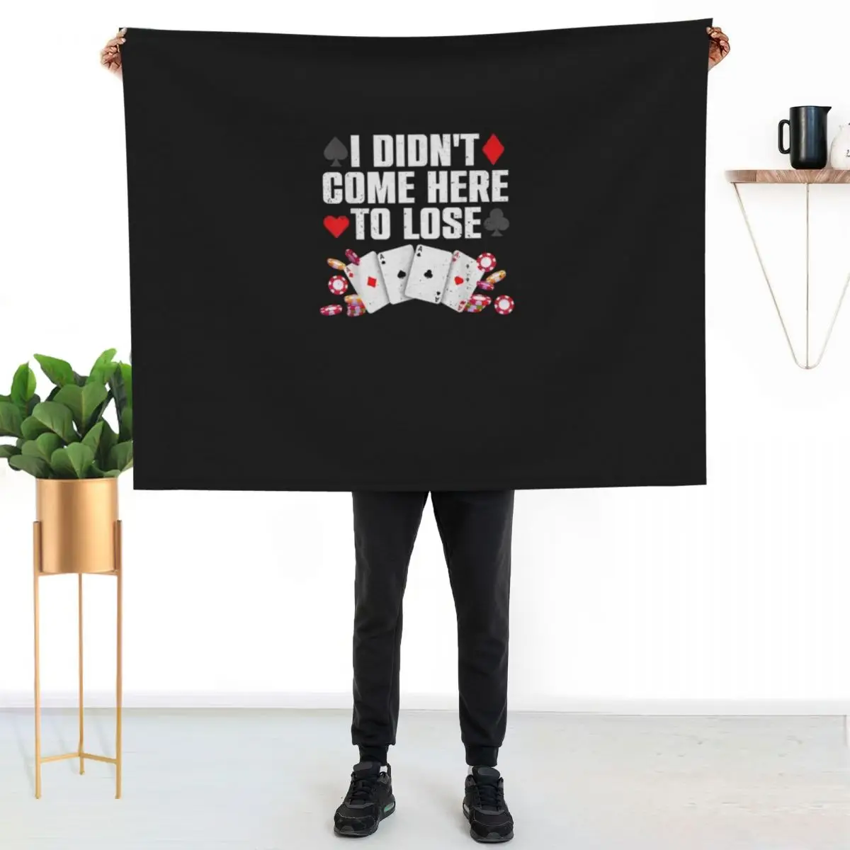 Cool Poker Player Art For Men Women Casino Lover Gamblers Throw Blanket funny gift For Decorative Sofa Summer Blankets