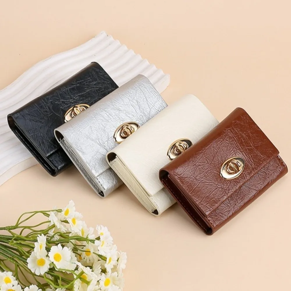 Fashion Short Women Wallet Solid Color Waterproof Coin Purse PU Leather Multi Layer Credit Card Holder Gifts
