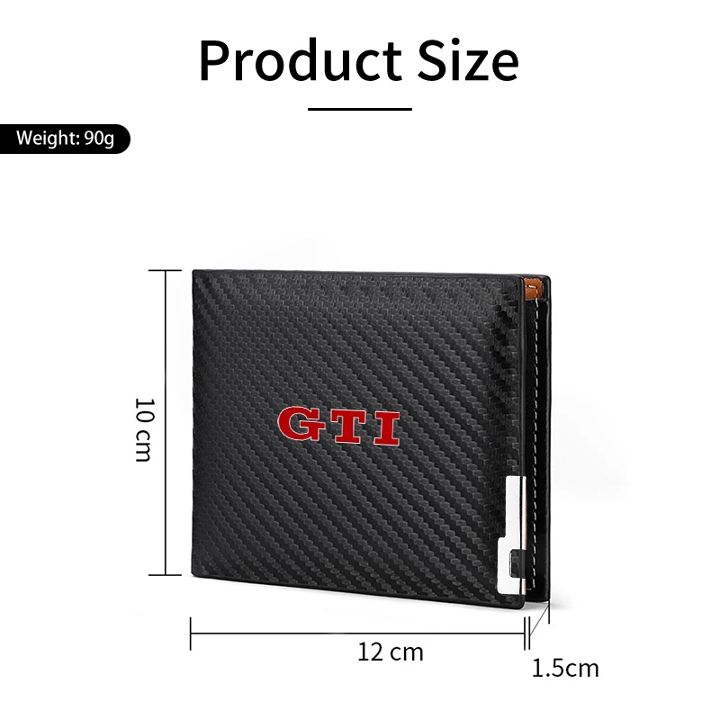 Carbon Fiber Men Wallet ID Credit Card Holder License Bag Gift Accessory For VW GTI Golf Jetta Passat Golf 5 7 Sagitar Magotan