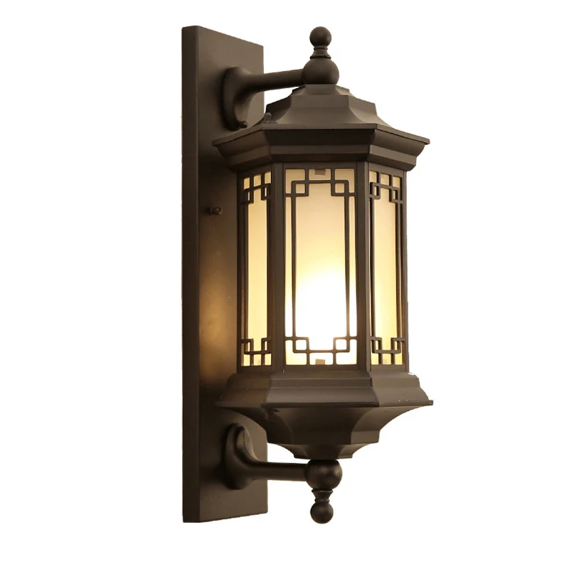 Chinese Retro Wall Lamp Outdoor Waterproof Tengwang Pavilion Wall Lights Garden Villa Balcony Courtyard Aisle Landscape Lighting