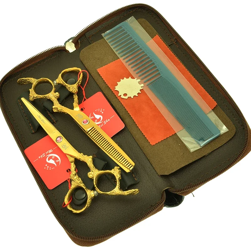 

6.0" Salon Hair Beauty Cutting Scissors Barber Hairdressing Thinning Shears Purple Dragon Handle Hair Clippers Japan 440C A0112A