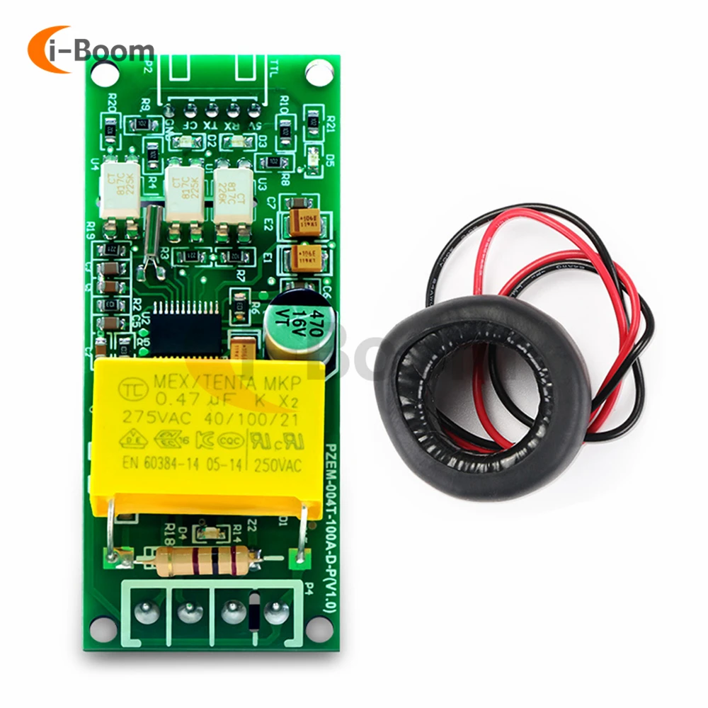 PZEM-004T 100A AC 80-260V Digital Voltmeter Ammeter Wattmeter Digital Multifunctional Test Pulse Communication TTL Serial Module