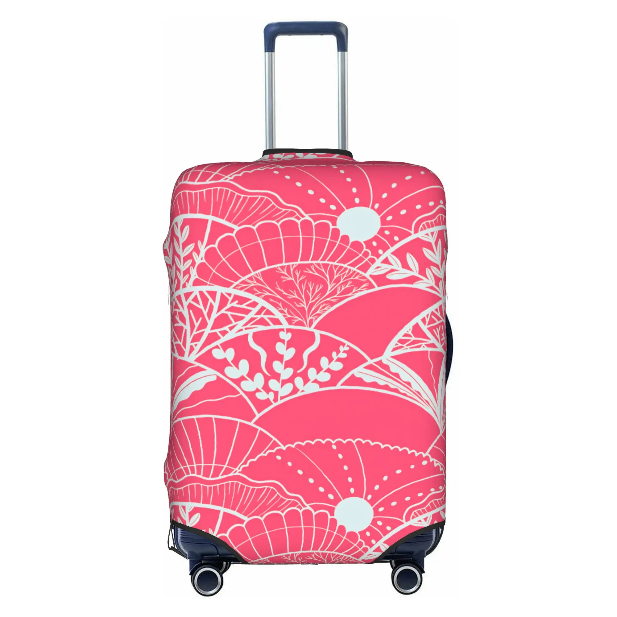 Cute Coral Seaweed  Luggage Cover Protector Dust Proof Tropical leaves Travel Suitcase Covers
