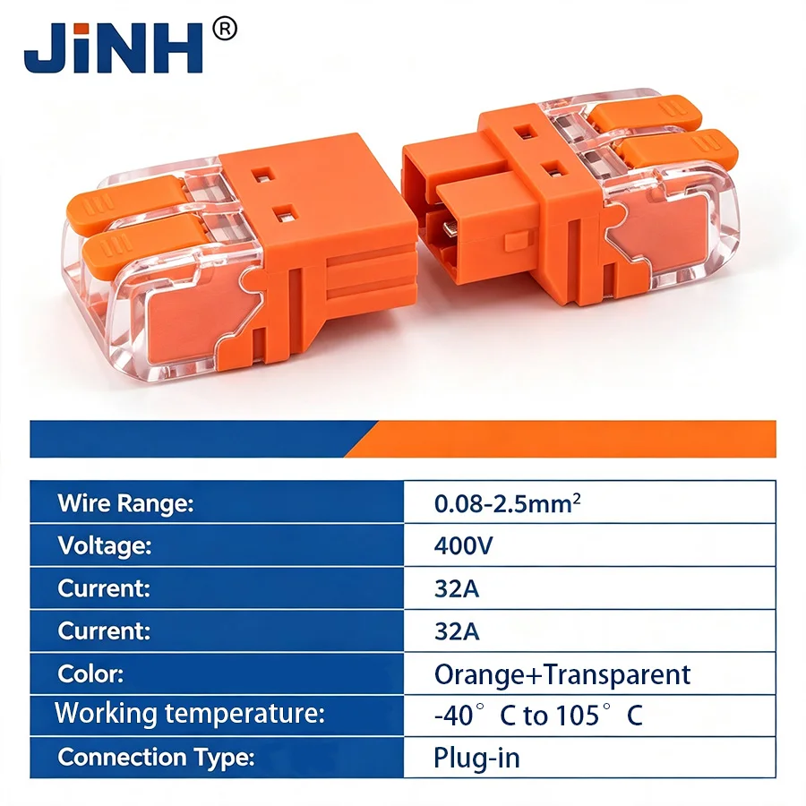JINH 50/100Pcs Pluggable Wire Splicing Assortment, Lever Clamp 2/3/4-Way Connectors CMK642/3/4, Compact Quick Connector
