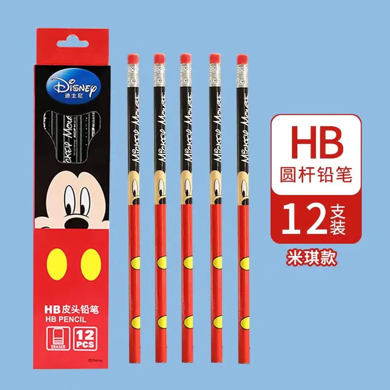 12 pçs disney minnie mickey lápis dos desenhos animados ação anime figuras neve branca belle caneta bonito estudante artigos de papelaria para presentes