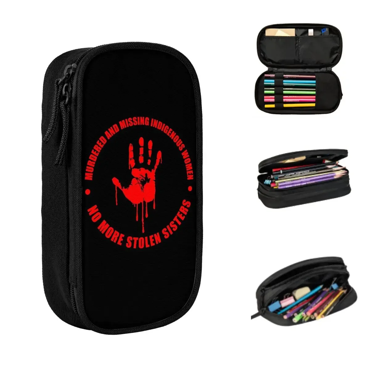 MMIW (Murdered And Missing Indigenous Women) 4 Pencil Cases Big Capacity Pen Bags Pen Box Pencil Pouch For Boys Girls