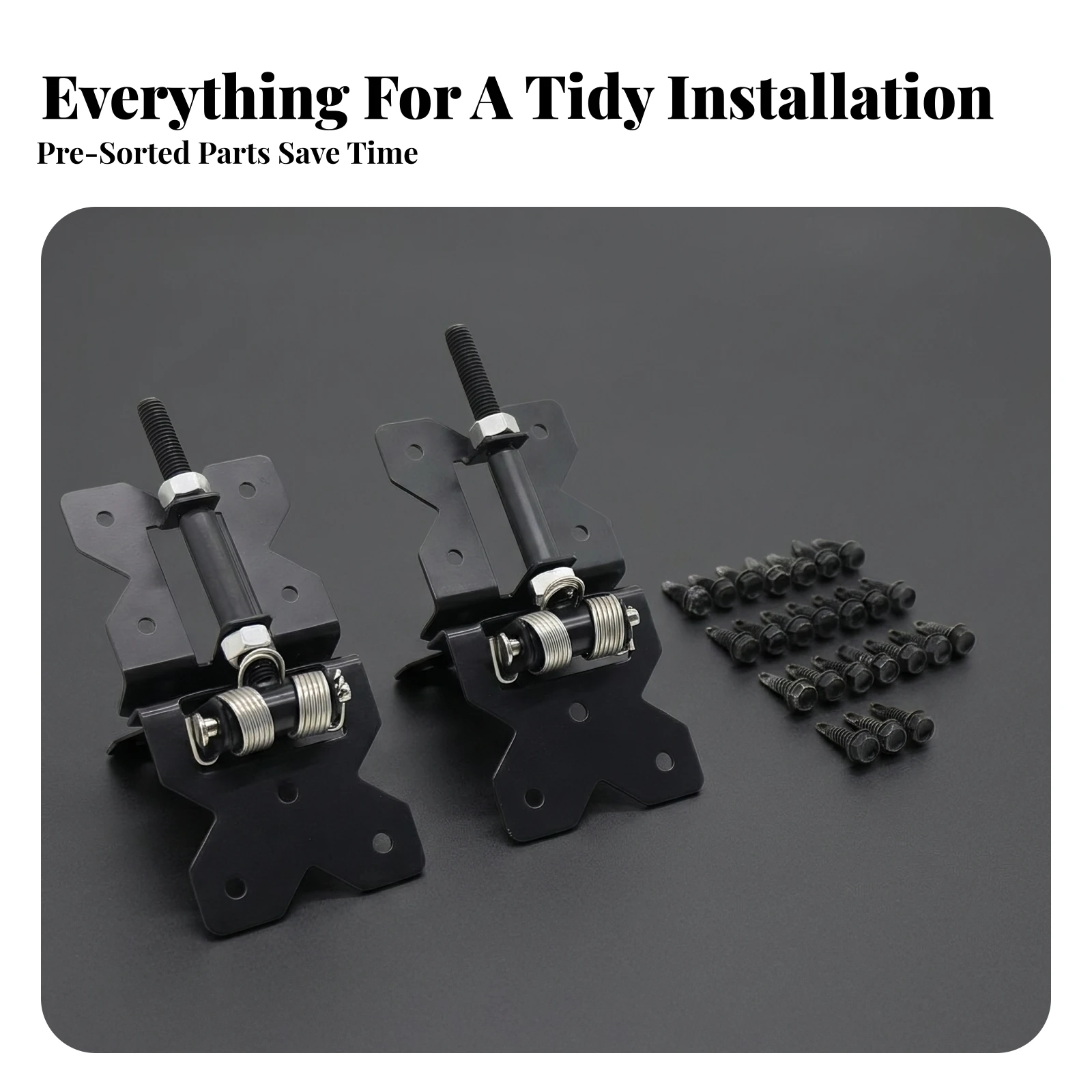 Spring-Loaded Gate Hinges Heavy-Duty Gate Hinges Hardware Outdoor for Homeowners, Vinyl Fence Gates
