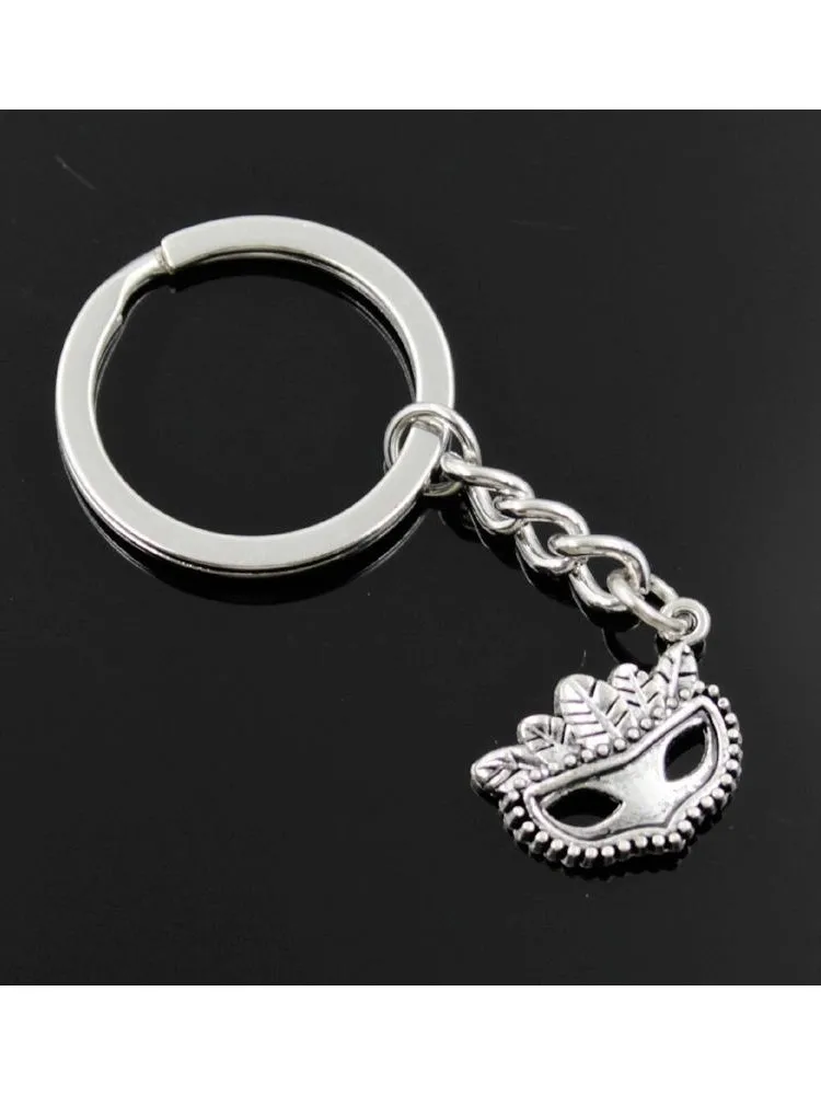 Nowe mody mężczyzna 30mm brelok DIY metalowy uchwyt do łańcuszka Vintage maska na przyjęcie Masquerade Mardi Gras 19x20mm srebrny kolorowy wisiorek prezent — zdjęcie 2