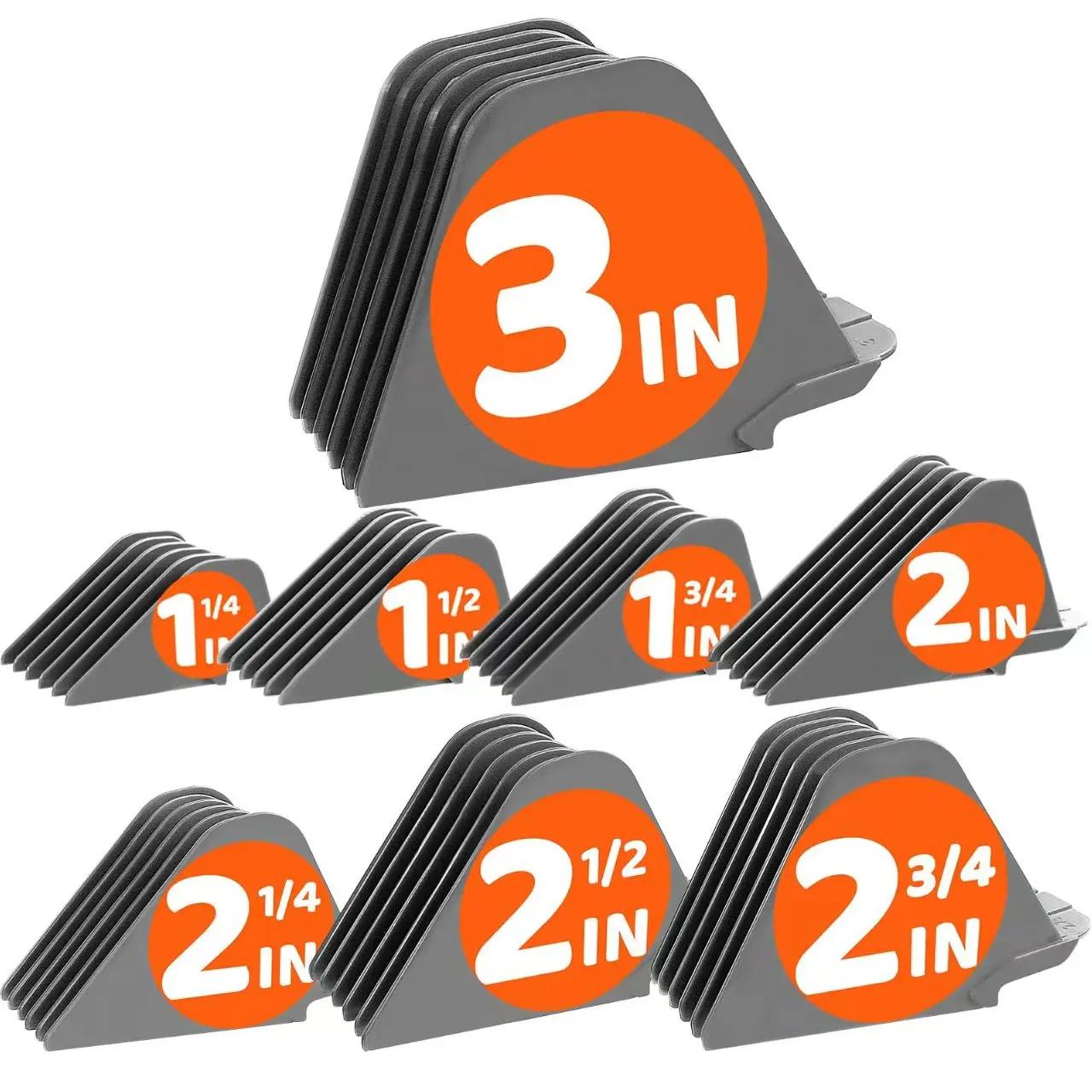 8pcs Hair Clipper Guide Combs Fit Most Size Wahl Clippers Limit Comb With Cutting Lengths From 1.25-3 Inch Attachments For Wahl
