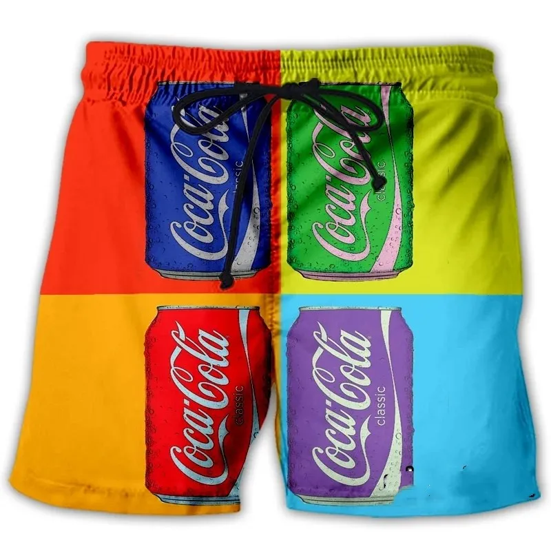 New Summer 3D Print Cocoa cola Beach Causal Clothing Fashion Men Women Shorts Plus Size S-7XLStreetwear Kids Pants Cargo  Tiki