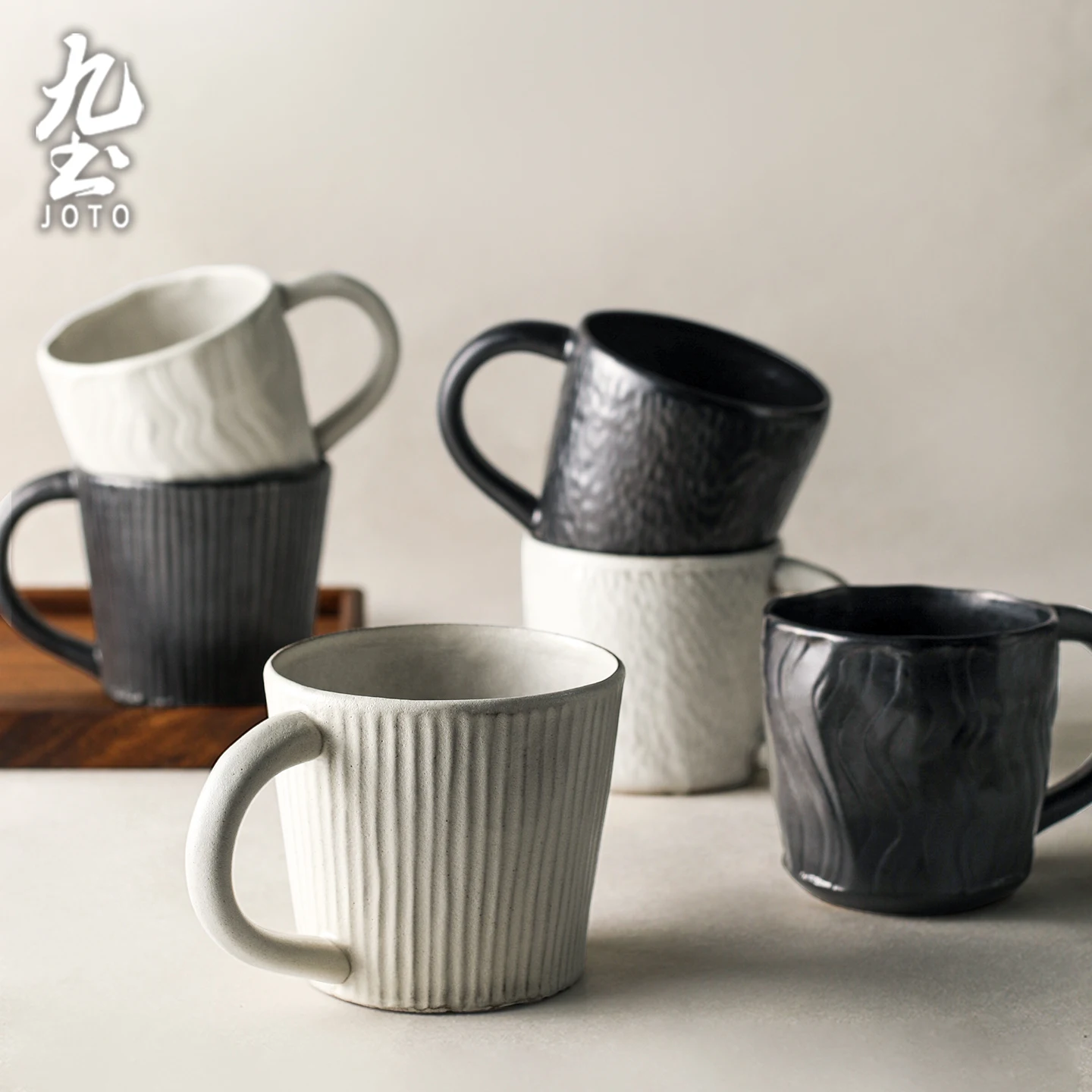 

JOTO Handmade Vintage Japanese-Style Terracotta Coffee Mugs - Artistic, Unique & Niche Ceramic Cups for Gifting CFR0167