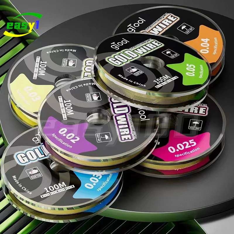 1PCS 100M 0.02/0.025/0.03/0.035/0.04/0.05/0.06mm LCD Separation Steel Wire Screen Glass Cut Line Gold Wire for Mobile Phone ipad