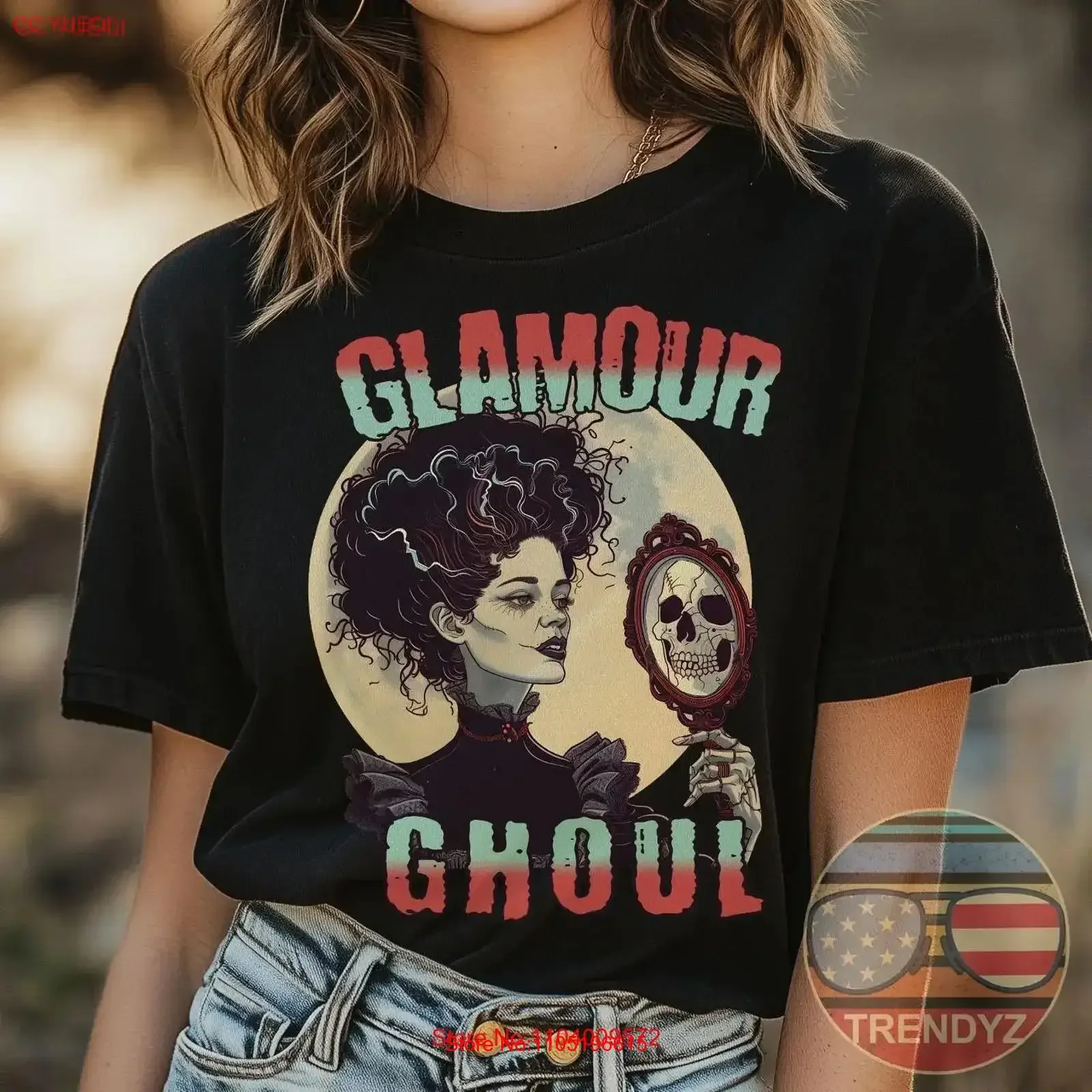 Glamour Ghoul Vintage Halloween Monster T Shirt SweaT vintage Washed Versatile designer clothes streetwear homme Comfortable