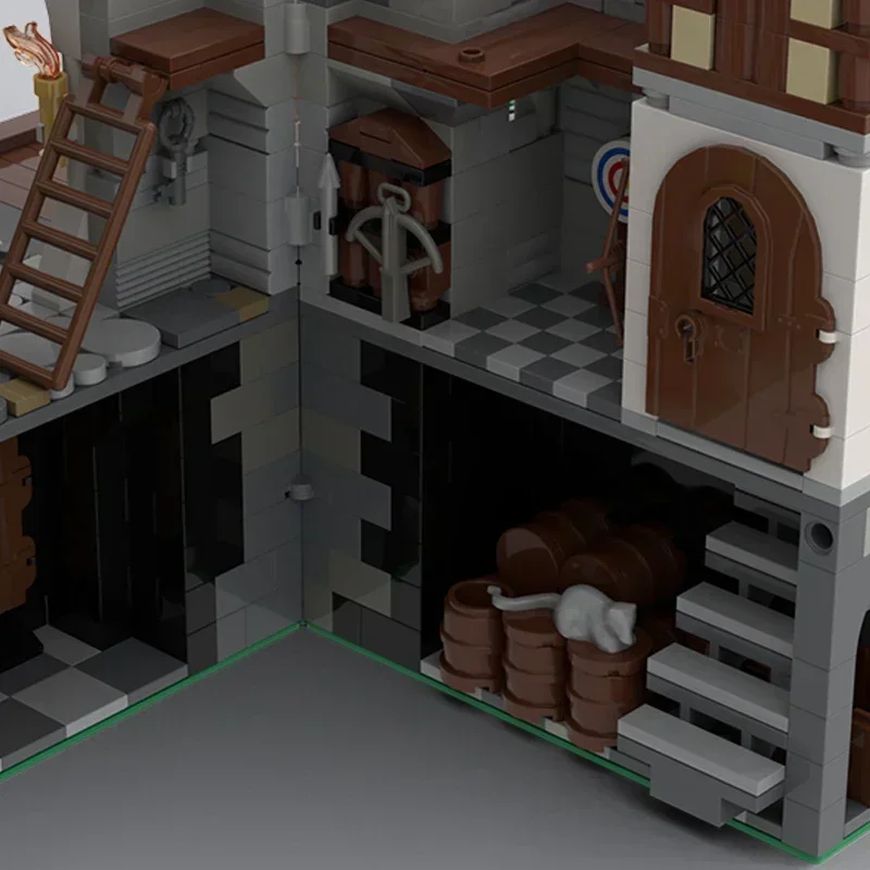 Moc อาคารอิฐทหาร Fortress รุ่นขนาดใหญ่สีเทาปราสาทเทคโนโลยี Modular Blocks ของขวัญของเล่นคริสต์มาส DIY ชุดประกอบ