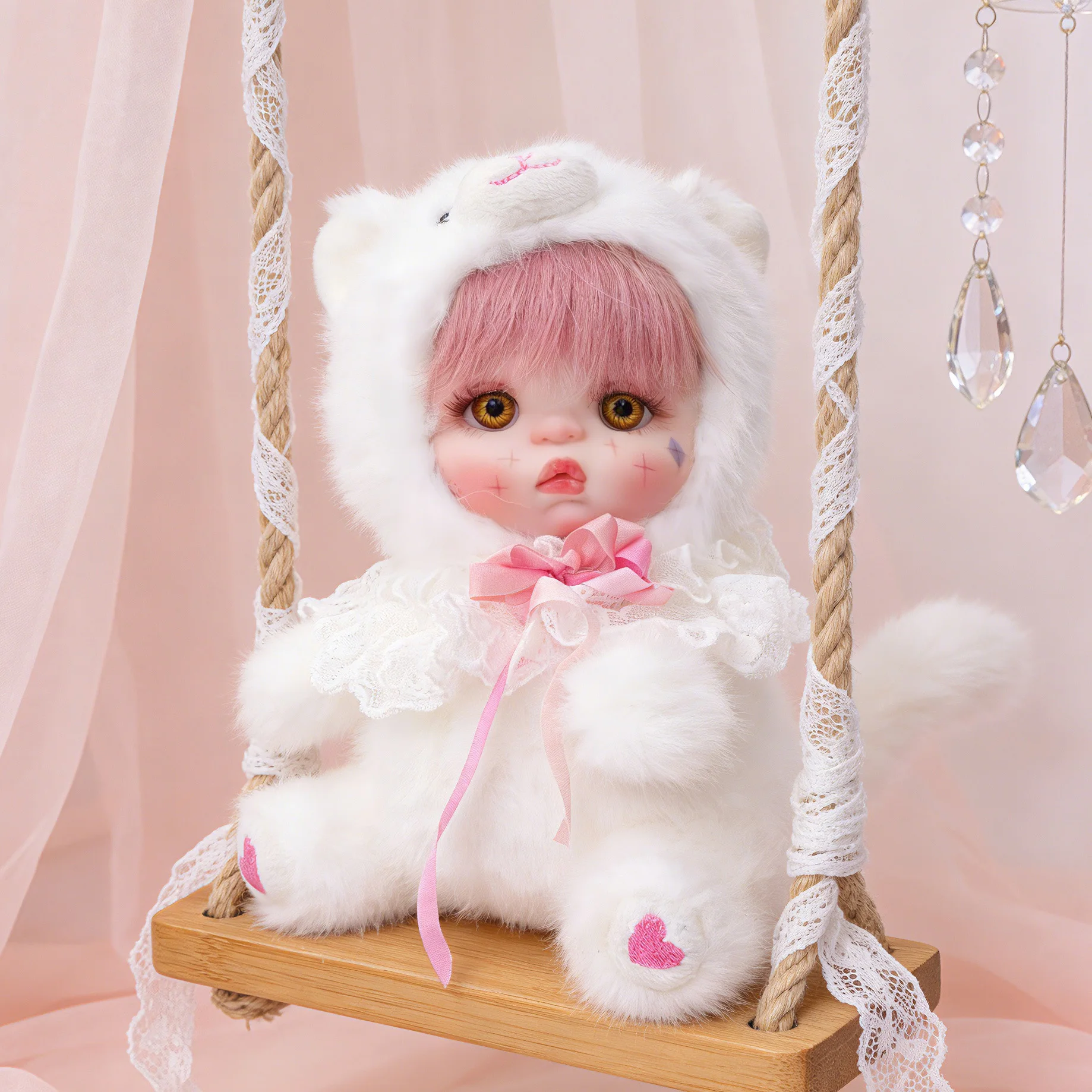 

Cloveray 18 см оригинальная виниловая кукла 8 дюймов виниловое лицо плюшевое тело наполнитель хлопковая кукла белый котенок плюшевая кукла игрушка ручной работы подарок ребенку