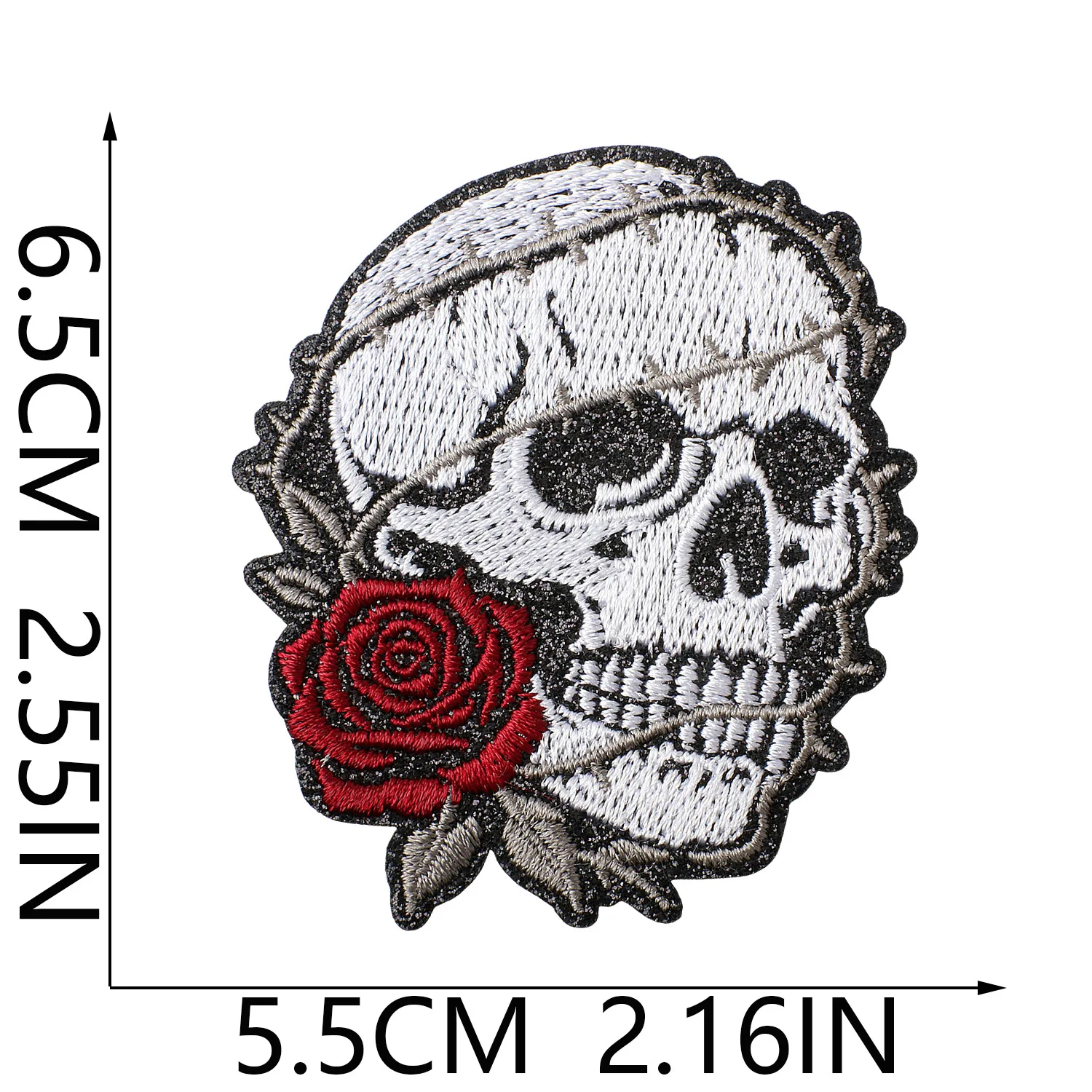 5PCS Punk Rock Skull Embroidered Patch Letter Iron On Patches For Clothing Thermoadhesive Patches For Clothes Jeans Sewing DIY