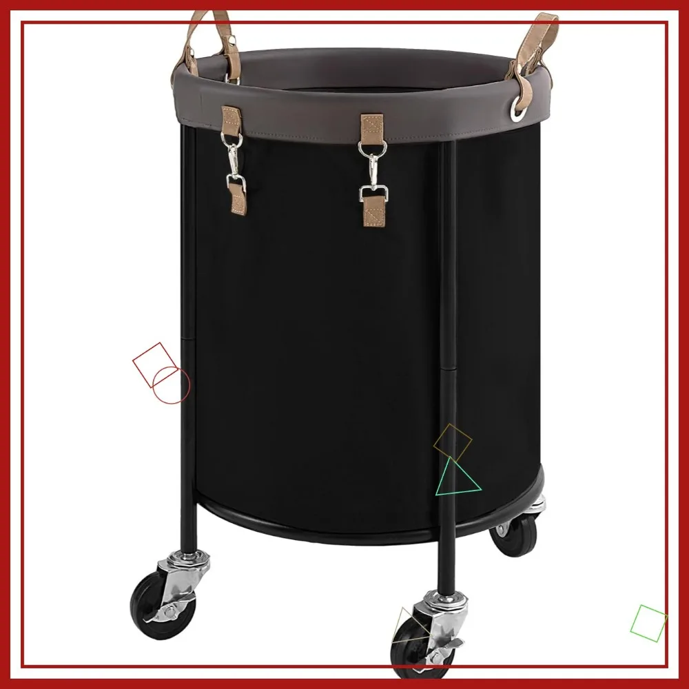 

Корзина для белья на колесиках, 110 л, прочная корзина для одежды, портативная тележка для домашнего использования