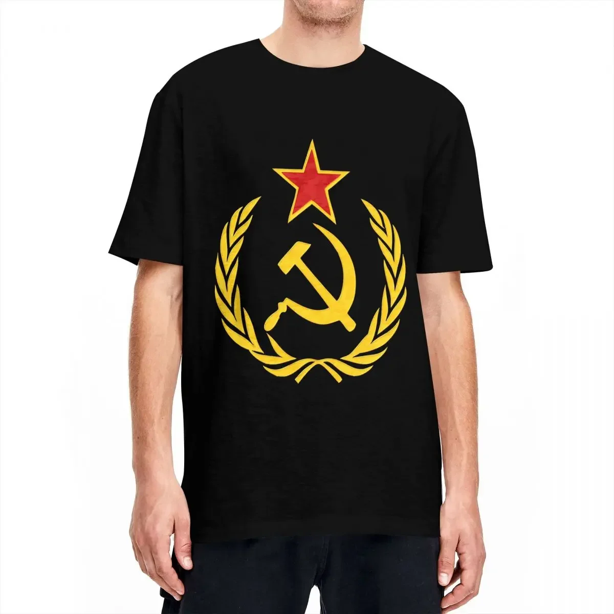 Hammer And Sickle T-Shirt Summer Communism Funny T Shirts Cotton Harajuku Tee Shirt For Man Short Sleeve Custom Logo Tees