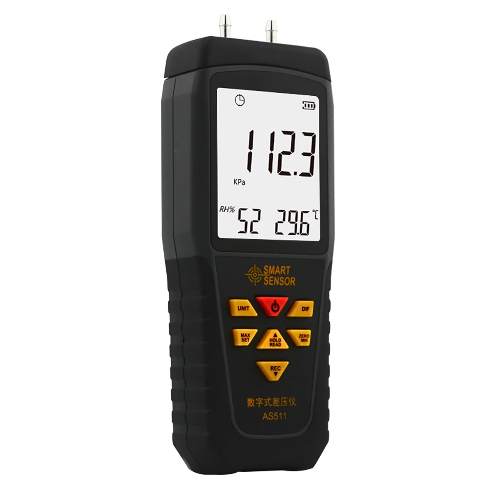 AS511 Differential Pressure Meter Manometer Digital air pressure 0-100 hPa/0-45.15 in H2O negative vacuum pressure gauge meter