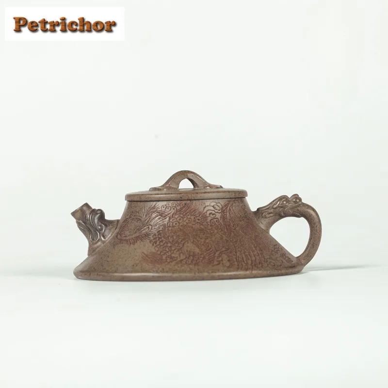 

180ml Handmade Yixing Purple Clay Teapot Handmade Pot Raw Ore Wood-fired Porcelain Mud Tea Making Kettle Filter Zisha Tea Set